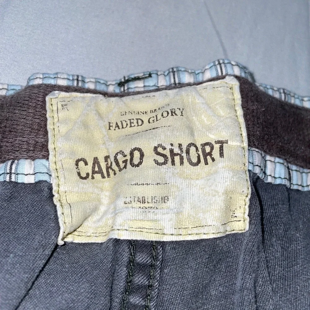 Faded Glory Mens Cargo Shorts Charcoal Dust Grey Cotton Size 40 FM19B303